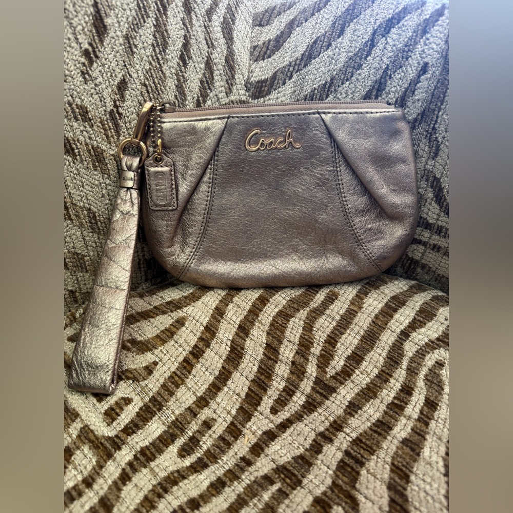 Coach Metallic Gold Leather Wristlet